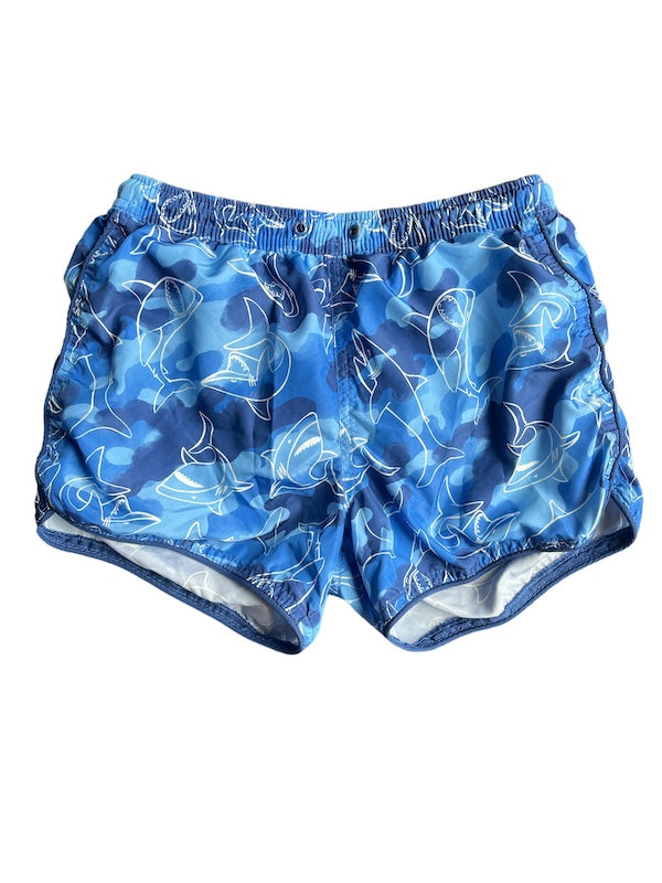 zara swim trunks blue shark 9/10Y