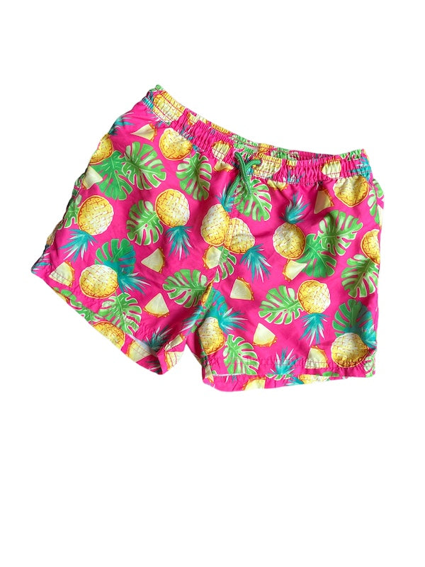 zara hot pink pineapple swim trunks 9/10Y