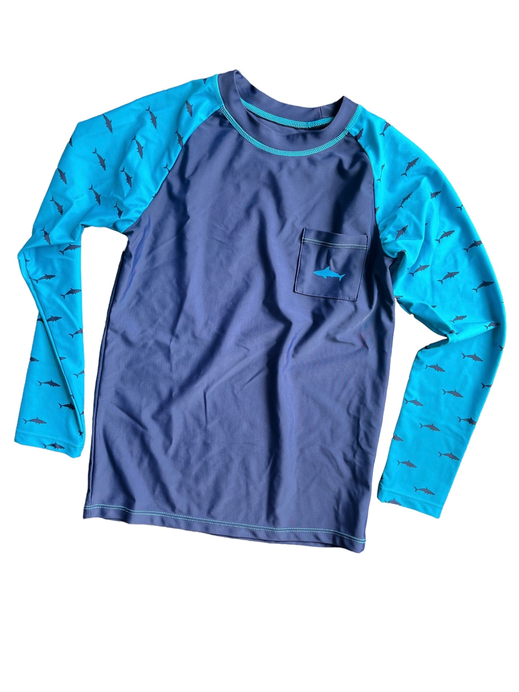 hatley blue rashguard 8Y