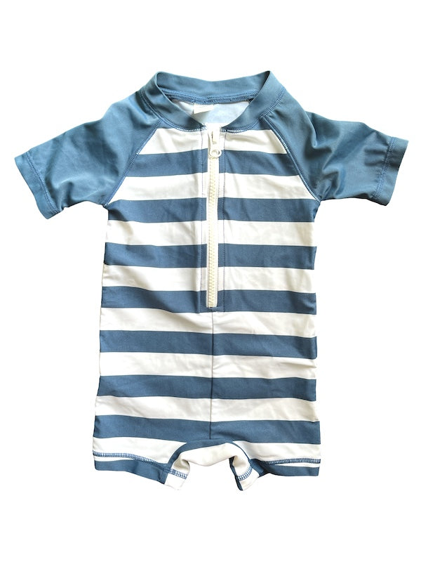 old navy blue stripe rashguard 6-12m