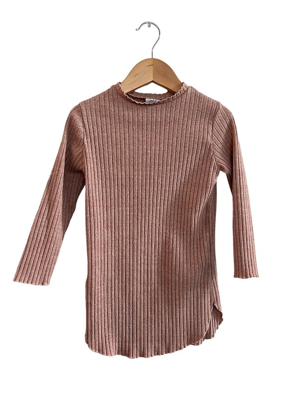 zara pink ribbed sweater dress 4T