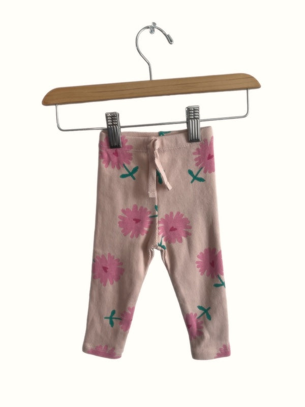 zara flower ribbed leggings 6-9m