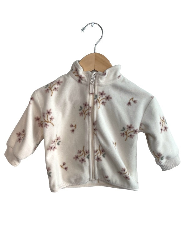 h&m cream floral fleece 3-6m