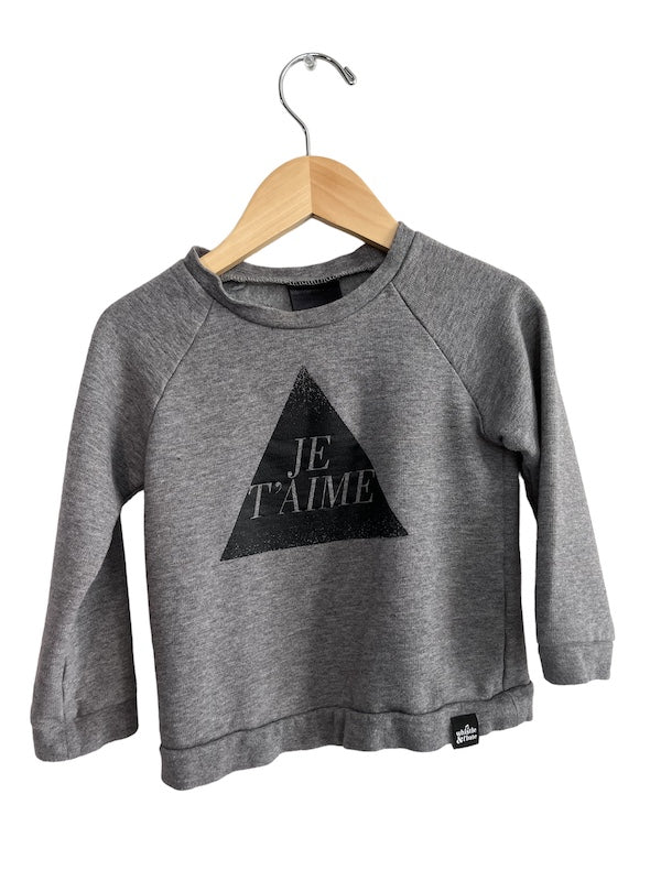 whistle & flute je t'aime sweatshirt 12-18m