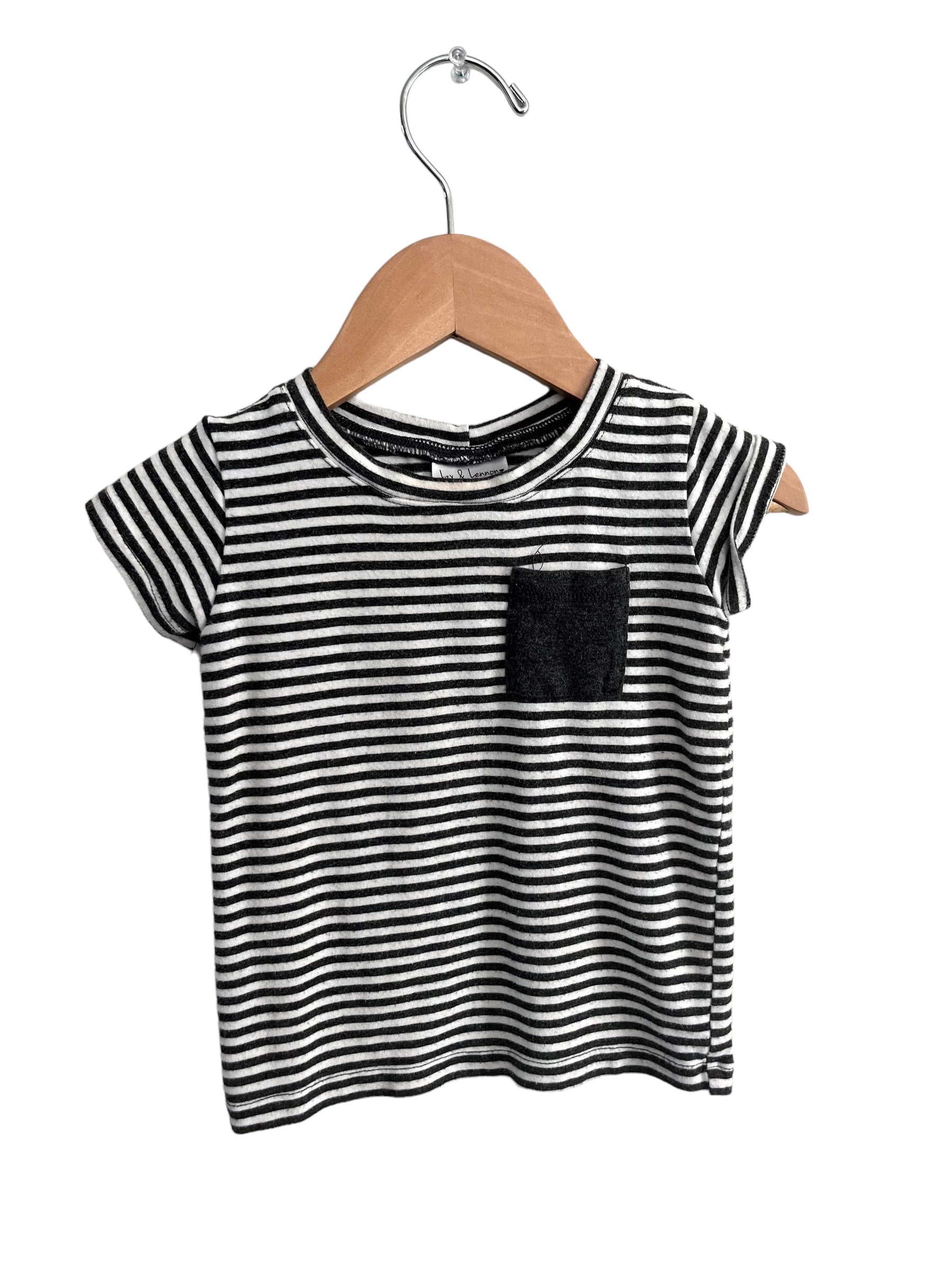 jax + lennon striped pocket tee 12-18m