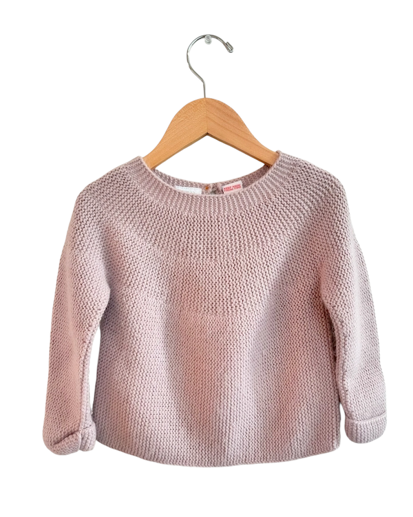 zara dusty mauve/rose knit sweater 12-18m