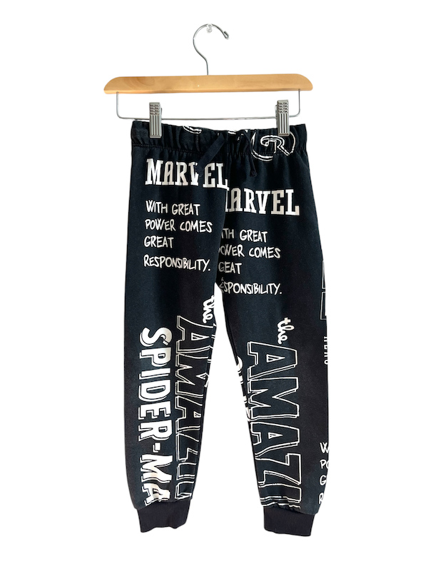 marvel black joggers spiderman spider 5T