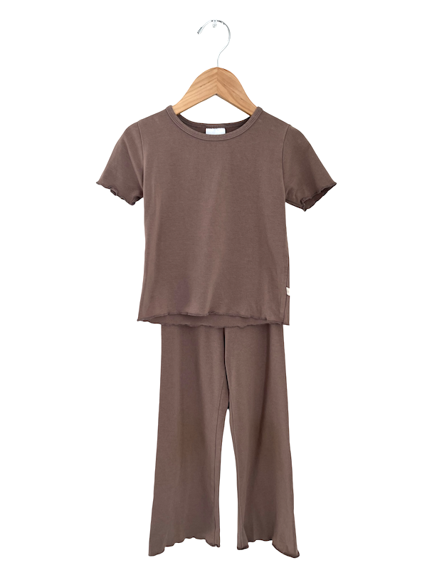 jax + lennon bronzed rose lettuce hem set 3/4T