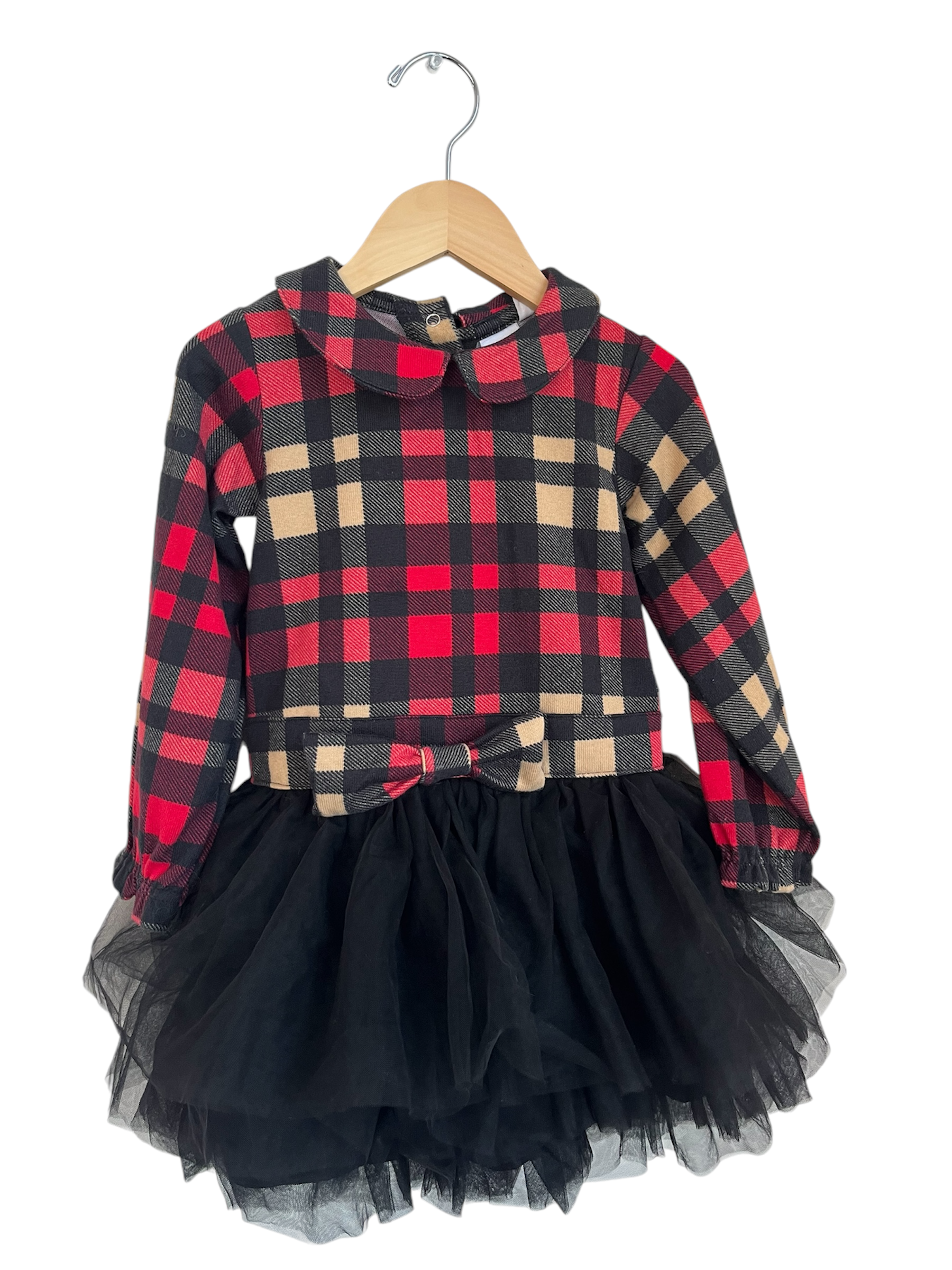 deux par deux plaid tutu dress 3T