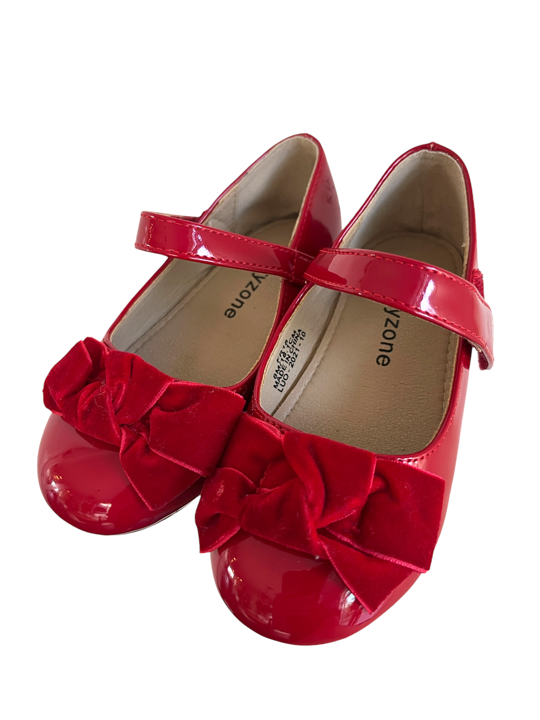 flaryzone red faux patent shoes size 8