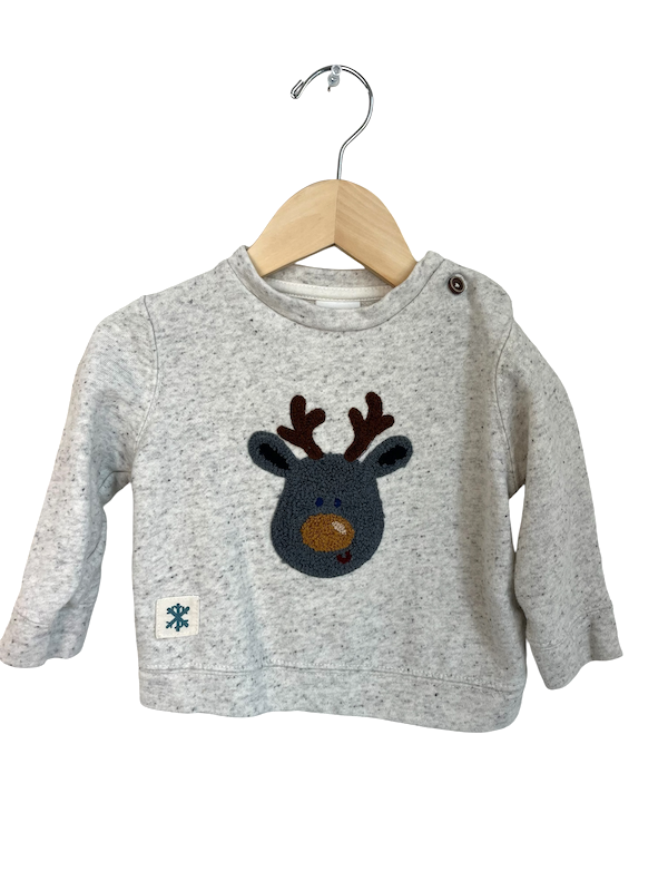 zara reindeer pullover 6-9m