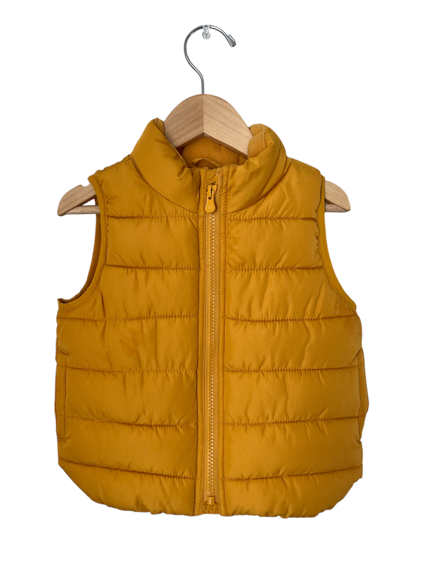 baby gap yellow puffer vest 12-18m