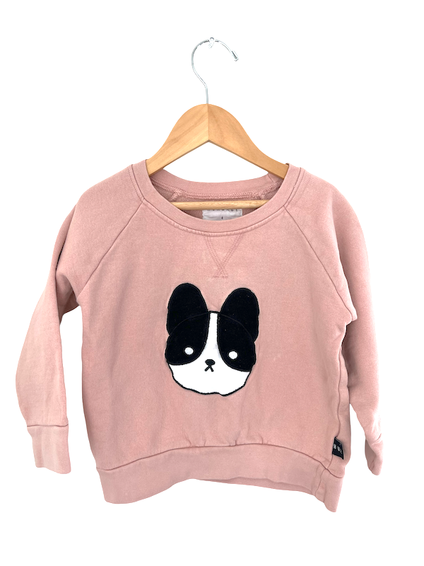 huxbaby pink dog sweater 4T