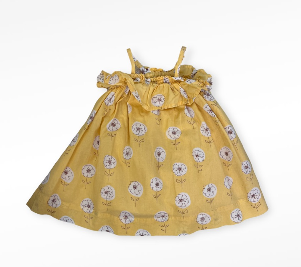 baby gap yellow flower dress 3-6m