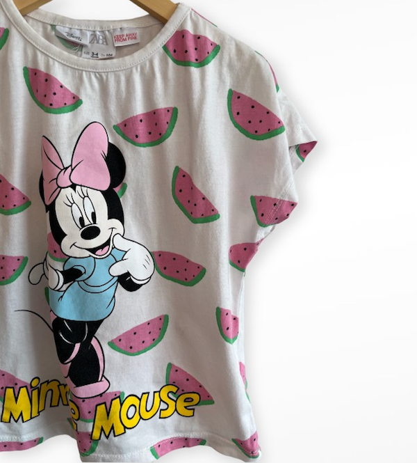 Zara minnie mouse watermelon shirt 3/4T