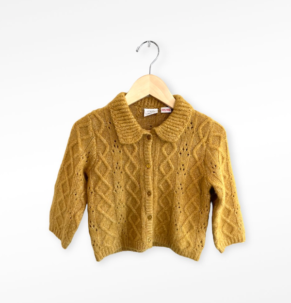 zara ochre knit cardigan 18-24m