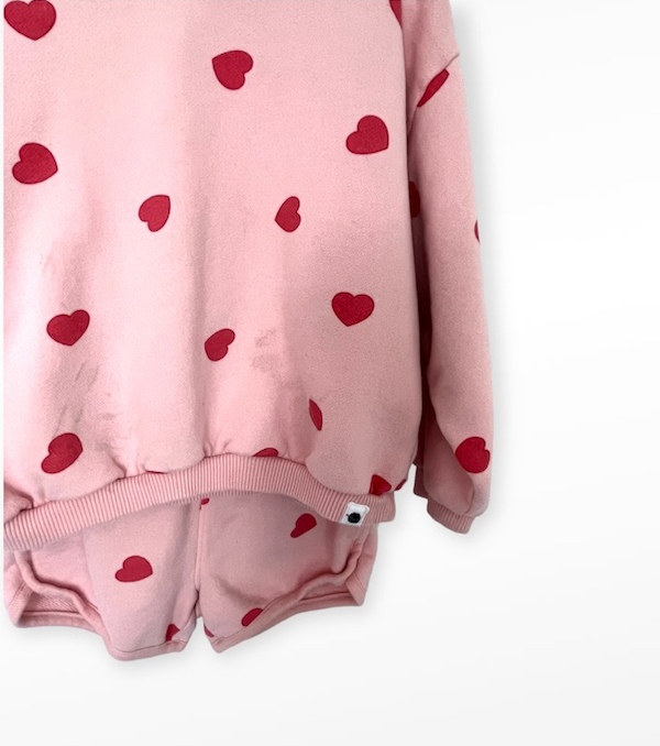 rise little earthling pink heart sweat set 3T PLAY CONDITION