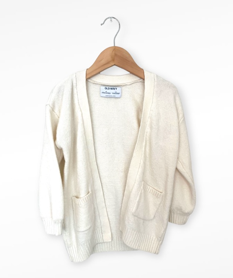 old navy cream cardigan 4T