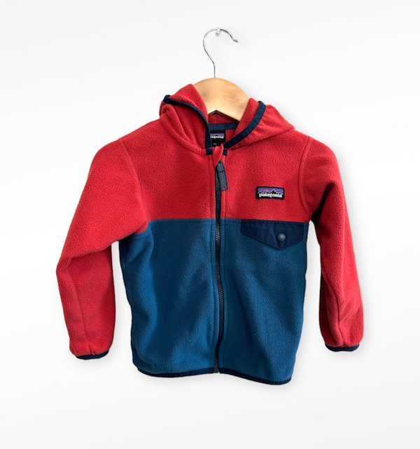 patagonia fleece blue red 2T