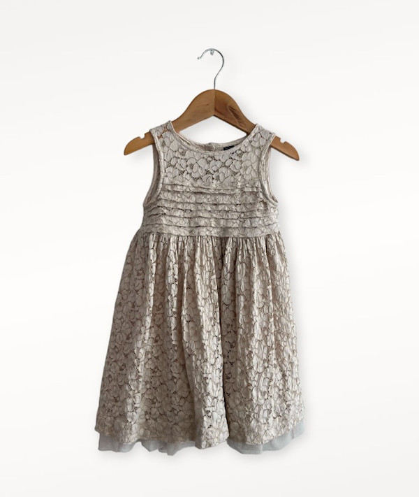 gap kids beige lace and tulle dress 3T