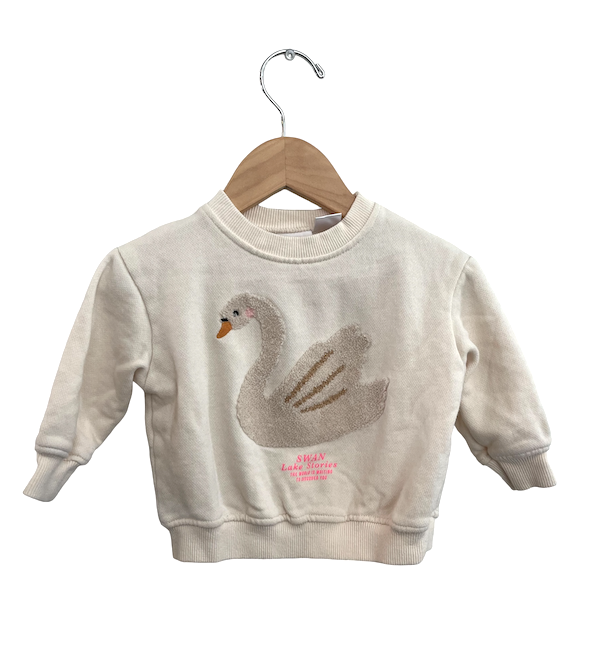 zara baby swan sweatshirt 6-9m